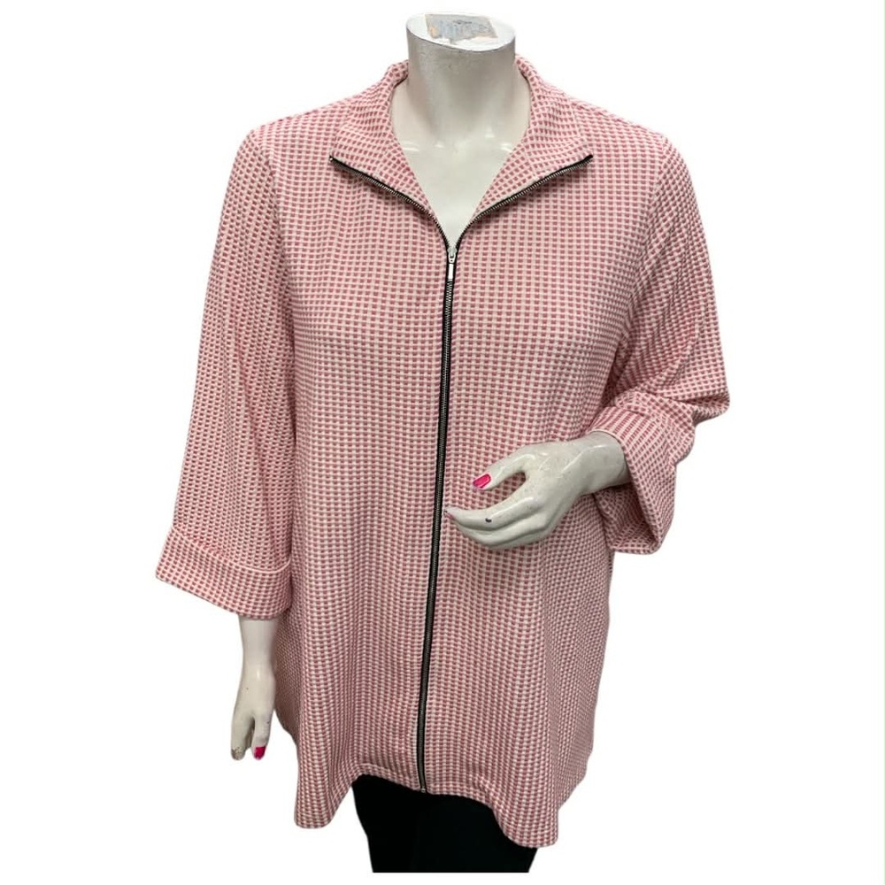Shannon Passero Elegant Pink Zip-Up Jacket Size XL